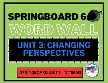 Preview of Springboard Unit 6.3 - Word Wall (Unit 3: Changing Perspectives)