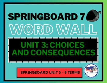Preview of Springboard Unit 7.3 - Word Wall (Choices and Consequences)