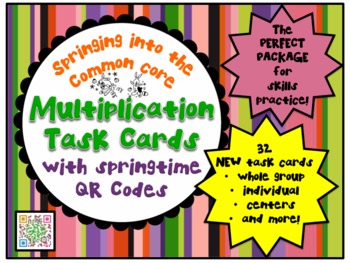 Preview of Springing into the Common Core - Multiplication Task Cards