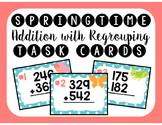 Springtime Addition with Regrouping Task Cards