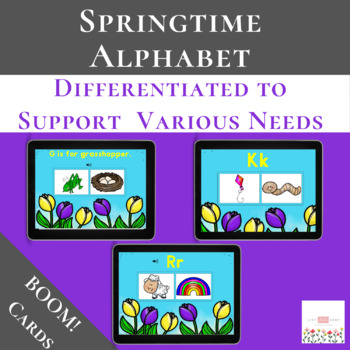 Preview of Springtime Alphabet Bundle with Boom Cards™ | Digital 