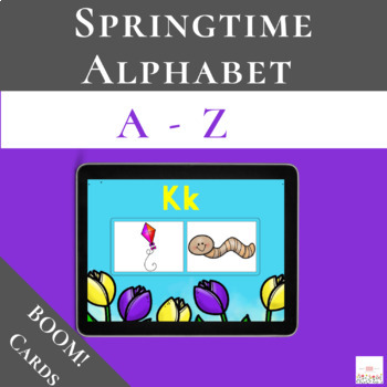 Preview of Springtime Alphabet with Boom Cards™ | Digital