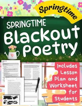 Preview of Springtime Blackout Poetry Spring Creative Writing Middle School ELA Fun No Prep