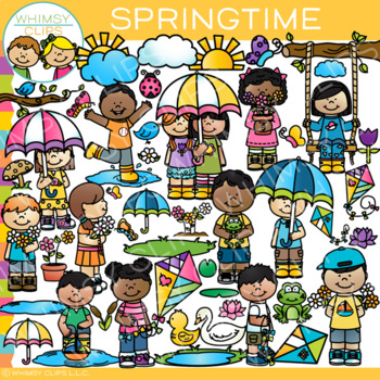 Preview of Spring Time Kids Clip Art