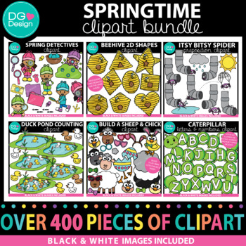 Preview of Springtime Clipart Bundle | Spring Clipart | Easter Clip art | Rain Clipart