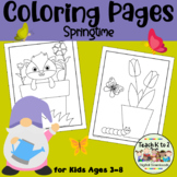 Springtime Coloring Pages - 15 Big Designs for Little Hand
