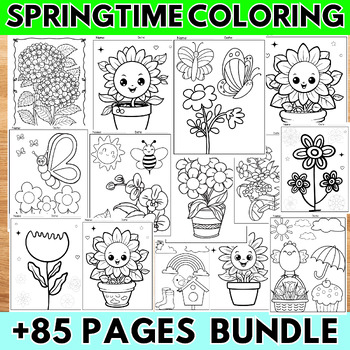 Springtime Coloring Pages Activities, Spring Brain Breaks Morning Work ...