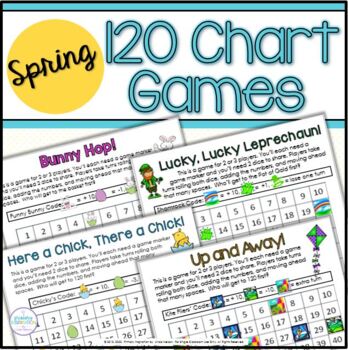 Preview of 120 Chart Math Games for Spring - Ten More, Ten Less, Adding 10, Subtracting 10