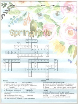 Springtime Crossword Puzzle by Serene Science | Teachers Pay Teachers