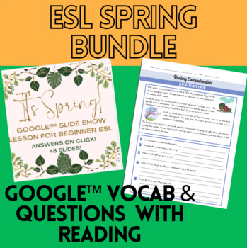 Preview of Springtime ESL Bundle | Spring Vocabulary for Beginner English Learners | ELL
