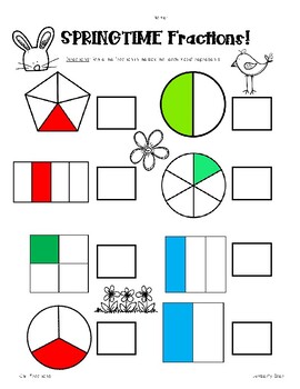 springtime fractions pack naming unit and non unit fractions 2 worksheets
