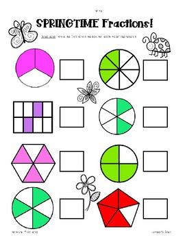 Springtime Fractions Pack! Naming Unit and Non-Unit Fractions - 2 ...