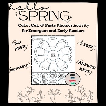 Preview of Spring Letter/Sound Color, Cut, and Paste Worksheets