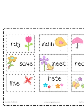 Springtime Long Vowel Word Sort By Primary Reading Party 