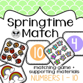 Spring Activity - Counting Numbers 1 to 10 Matching Game