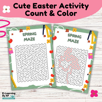 Preview of Springtime Maze Adventure: PDF Activity for Kids