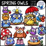 Spring Owls Clip Art