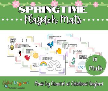 Preview of Springtime Playdoh Mats for Toddlers, Preschool, and Kindergarten