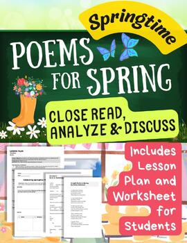 Preview of Springtime Poems for Spring Middle School ELA Lesson Plan Worksheet No Prep