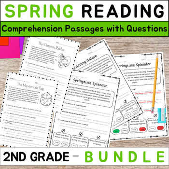 Preview of Springtime Stories: Reading Comprehension Bundle with Questions for Second Grade