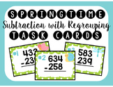 Springtime Subtraction with Regrouping Task Cards