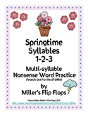 Springtime Syllables 1--2-3 Multi-Syllable Nonsense Word FREEBIE