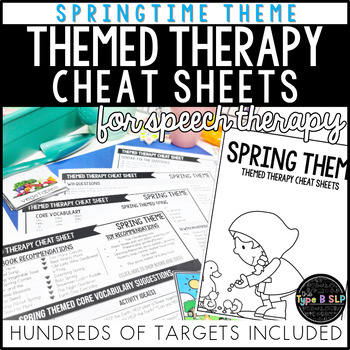 Preview of Springtime Themed Therapy Cheat Sheets for Speech Therapy