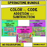 Springtime Two Digit Addition and Subtraction NO Regroupin