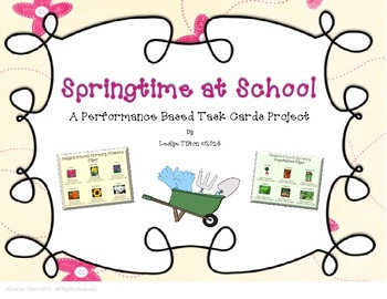Preview of Springtime at School:  Performance Based Task Cards for Area and Perimeter