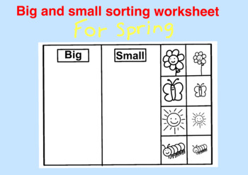 Worksheet for Big or Small  Preschool learning, Teachers, Teaching