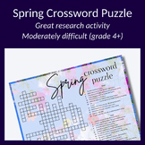 Spring time crossword puzzle. Great vocabulary activity or