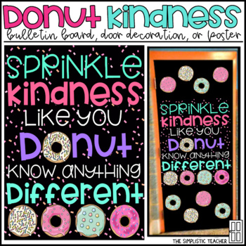 Preview of Sprinkle Kindness Donut Bulletin Board, Door Decor, or Poster