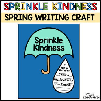 Preview of Sprinkle Kindness Bulletin Board Umbrella Raindrop Writing Craft