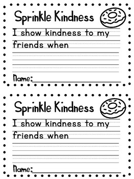 Kindness Writing Activity