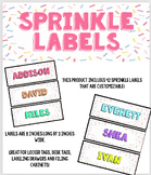 Sprinkle-Themed LABELS (EDITABLE!) Locker tags, desk tags, etc.