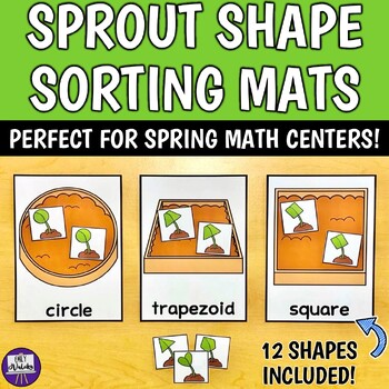 Preview of Sprout Shape Sorting Mats- Preschool Kinder Earth Day Spring Plant Math Center