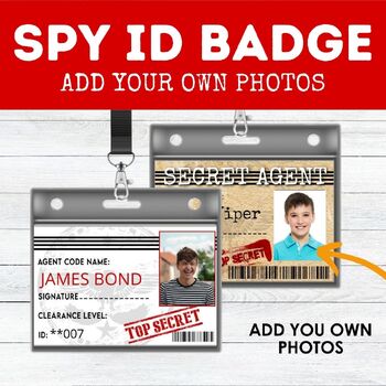 Preview of Spy ID Badge | Spy Prop | Detective pretend play
