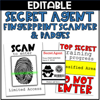 Preview of Spy Room Transformation: Secret Agent Badges and Fingerprint Scanner