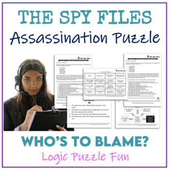 Preview of Spy Secret Agent Adventure Logic Puzzle Brainteaser Middle Schoolers