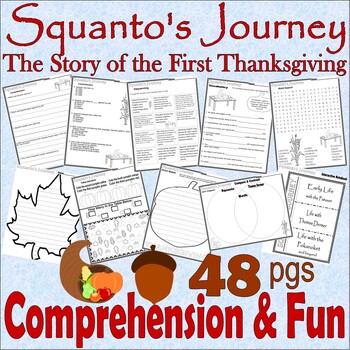 Preview of Squanto’s Journey First Thanksgiving Read Aloud Book Companion Comprehension