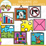 Square Real Life Objects 2D Shapes Clip Art