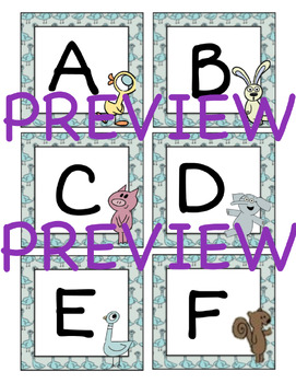 Preview of Square Alphabet Cards - Elephant&Piggie Themed