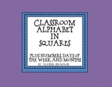 Square Alphabet, Numbers, Days and Months