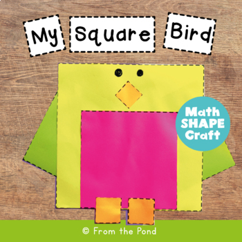 Preview of Square Bird Shape Craft for Math