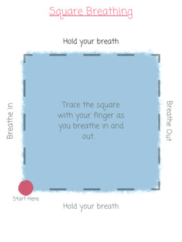 Preview of Square Breathing Worksheet
