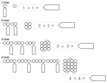 square chain worksheets montessori by montessori print