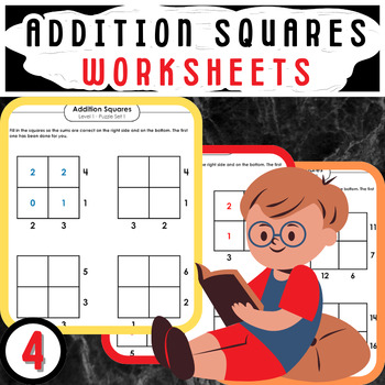 Preview of Square Challenge: Printable Addition Logic Puzzles for Engaging Math Practice