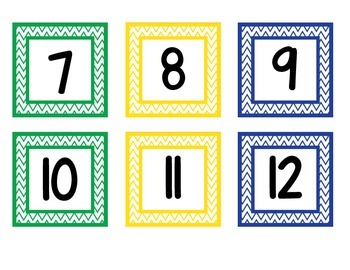 Square Chevron Numbers 1-36 by Bailey Riley | TPT