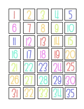 Classroom Numbers Chart Printable