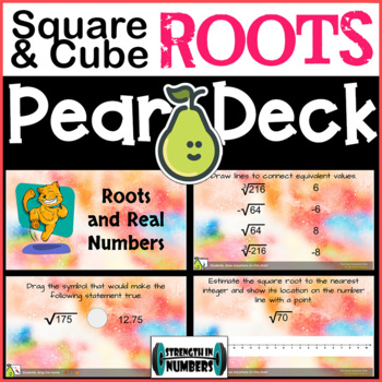 Preview of Square & Cube Roots Real Numbers Digital Activity for Pear Deck/Google Slides